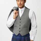 The Keville Light Grey Tweed Jacket & Waistcoat with Spirit of Bannockburn Trews