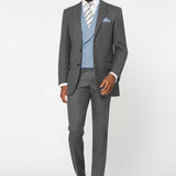 The Darnton - 3 Piece Mid Grey Suit | Pale Blue Double Breasted Waistcoat