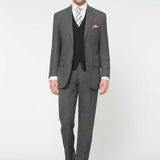 The Darnton - 3 Piece Mid Grey Suit | Black Waistcoat