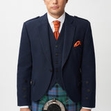 The Keville Navy Tweed Jacket & Waist Coat with Flower of Scotland Kilt