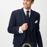 The Keville Navy Tweed Jacket & Waist Coat with Grey Spirit Kilt