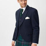 The Keville Navy Tweed Jacket & Waist Coat with Modern Douglas Kilt