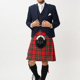 The Keville Navy Tweed Jacket & Waist Coat with Royal Stewart Kilt