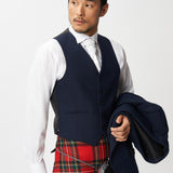 The Keville Navy Tweed Jacket & Waist Coat with Royal Stewart Kilt