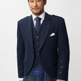 The Keville Navy Tweed Jacket & Waist Coat with Spirit of Bannockburn Trews