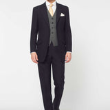 The Darnton - 3 Piece Navy Suit | Mid Grey Waistcoat