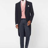 The Bidwell - 3 Piece Navy Morning Suit | Pale Pink Double Breasted Waistcoat