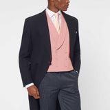 The Bidwell - 3 Piece Navy Morning Suit | Pale Pink Double Breasted Waistcoat