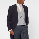 The Bidwell - 3 Piece Navy Morning Suit | Dove Grey Double Breasted Waistcoat