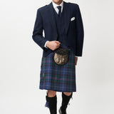 The Keville Navy Tweed Jacket & Waist Coat with Spirit of Bannockburn Kilt