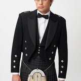 Prince Charlie Jacket & 3 Button Waistcoat with Grey Spirit Kilt