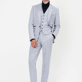 The Wheeler - 3 Piece Sky Blue Slim Fit Suit | Sky Blue Waistcoat