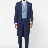 The Keadell - 3 Piece Blue Morning Suit | Pale Blue Double Breasted Waistcoat
