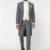 The Keadell - 3 Piece Grey Morning Suit | Ivory Dot Waistcoat