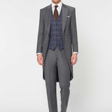 The Keadell - 3 Piece Grey Morning Suit | Blue Tweed Waistcoat