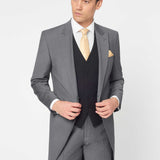 The Keadell - 3 Piece Grey Morning Suit | Black Waistcoat