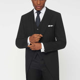 The Bidwell - 3 Piece Black Morning Suit | Black Waistcoat