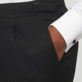 The Bidwell - 3 Piece Black Morning Suit | Ivory Dot Waistcoat