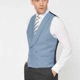 The Bidwell - 3 Piece Black Morning Suit | Pale Blue Double Breasted Waistcoat