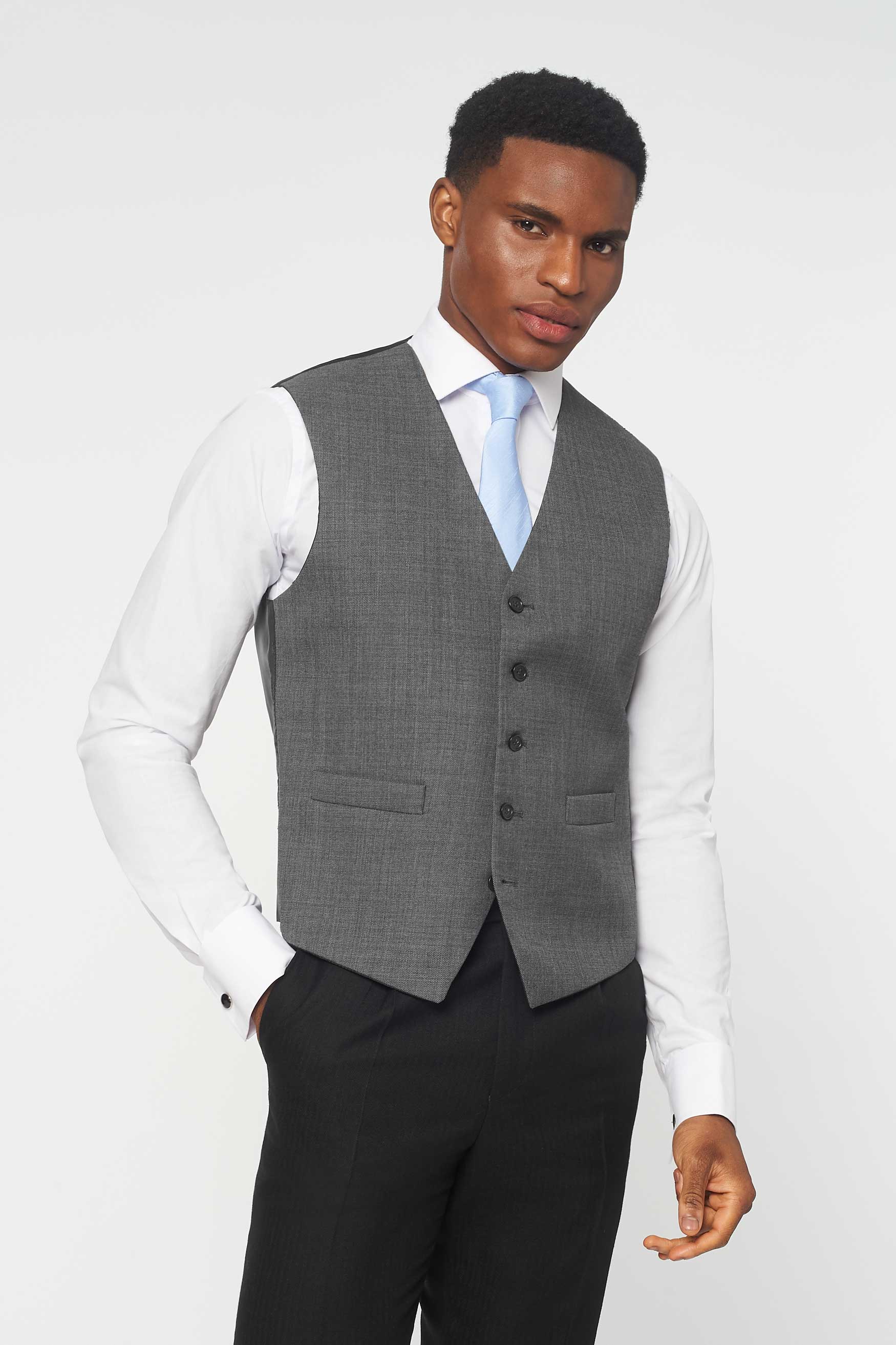 Black Waistcoat Grey Jacket Piece Grey Slim Fit Suit With Black Waistcoat To Hire Black Waistcoat Grey Jacket Piece Grey Slim Fit Suit With Black Waistcoat To Hire