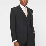 The Simkins - 3 Piece Black Slim Fit Suit | Black Waistcoat