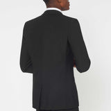 The Simkins - 3 Piece Black Slim Fit Suit | Pale Pink Double Breasted Waistcoat