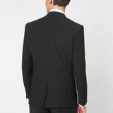 The Simkins - 3 Piece Black Slim Fit Suit | Ivory Dot Waistcoat