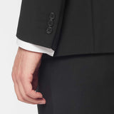 The Simkins - 3 Piece Black Slim Fit Suit | Ivory Dot Waistcoat