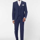 The Simkins - 3 Piece Blue Slim Fit Suit | Blue Waistcoat