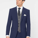 The Simkins - 3 Piece Blue Slim Fit Suit | Grey Waistcoat