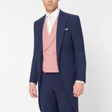 The Keadell - 3 Piece Blue Morning Suit | Pale Pink Double Breasted Waistcoat