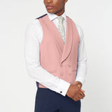 The Simkins - 3 Piece Blue Slim Fit Suit | Pale Pink Double Breasted Waistcoat