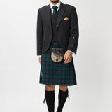 The Keville Charcoal Tweed Jacket & Waistcoat with Black Watch Kilt