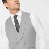 The Darnton - 3 Piece Black Suit | Dove Grey Double Breasted Waistcoat