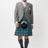 The Keville Light Grey Tweed Jacket & Waistcoat with Flower of Scotland Kilt