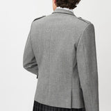 The Keville Light Grey Tweed Jacket & Waistcoat with Grey Spirit Kilt