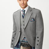 The Keville Light Grey Tweed Jacket & Waistcoat with Help for Heroes Kilt