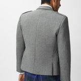 The Keville Light Grey Tweed Jacket & Waistcoat with Spirit of Bannockburn Trews