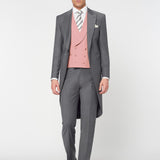 The Keadell - 3 Piece Grey Morning Suit | Pale Pink Double Breasted Waistcoat