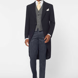 The Bidwell - 3 Piece Navy Morning Suit | Mid Grey Waistcoat
