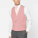 The Bidwell - 3 Piece Mid Grey Morning Suit | Pale Pink Double Breasted Waistcoat